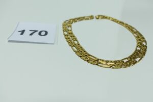 1 Chaîne en or maille marine alternée (anneau de bout cassé, L57cm). PB 24,4g