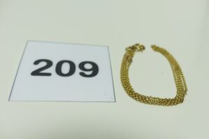 1 chaîne maille forçat en or (L44cm). PB 1,9g