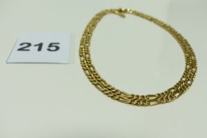 1 chaîne maille alternée en or (L70cm environ). PB 30,2g