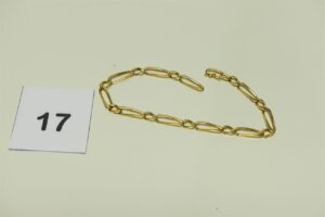 1 Bracelet en or 750/1000 maille alternée (L24cm). PB 12,9g