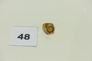 1 Chevalière en or 750/1000 manque motif central (Td54). PB 6,3g