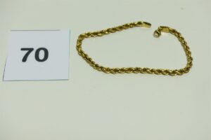 1 Bracelet en or 750/1000 maille corde (L19,5cm). PB 3,5g