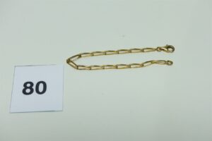 1 Bracelet en or 750/1000 maille cheval (L18cm). PB 7,1g