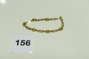 1 Bracelet maille grain de café alternée maille plate (L 20cm) en or 750/1000. PB 9,8g