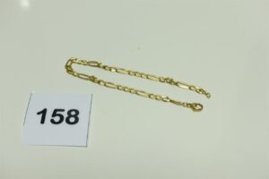 1 Bracelet maille alternée en or 750/1000 (L 22cm). PB 6,4g