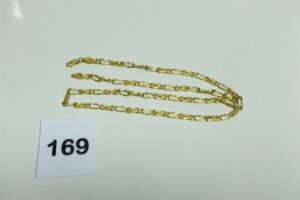 1 Collier maille alternée en or 750/1000 (L 58cm). PB 12,4g