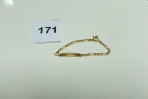 1 Bracelet usé en or 750/1000 (L 18,5cm). PB 6g