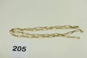 1 Chaîne maille alternée en or 750/1000(L 71cm). PB 10,9g