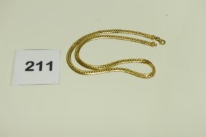 1 Collier maille anglaise abîmée en or 750/1000 (L 42cm). PB 12,3g