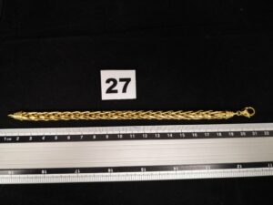 1 Bracelet maille palmier état neuf (L20cm) en or 750/1000 18k. PB 25,4g