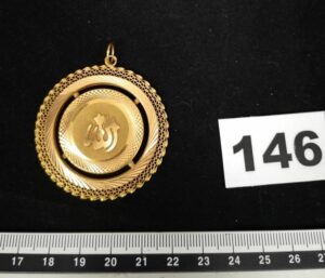1 Médaille orientale (Diam 5cm) en or 750/1000 18k.PB 11g