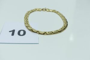 1 bracelet maille haricot en or 750/1000 (fermoir à fixer,L20cm). PB 9,9g