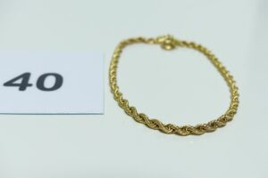 1 bracelet maille corde en or 750/1000 (L18cm). PB 2,1g