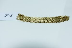 1 chaîne maille articulée en damier en or 750/1000 (L45cm). PB 34,3g