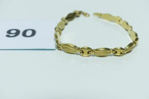 1 bracelet maille grain de café en or 750/1000 (L18cm). PB 5,9g