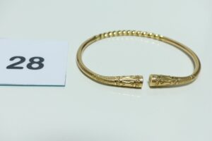 1 Bracelet esclave ouvragé et ouvert en or 750/1000 (diamètre 5/6cm). PB 25g