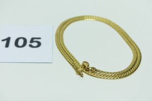 1 Collier maille anglaise en or 750/1000 (L41cm). PB 6,6g