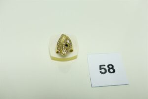 1 bague en or 750/1000 à décor d'un oeil orné de pierres (Td54). PB 5,4g