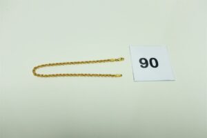 1 bracelet maille corde en or 750/1000 (L18cm). PB 1,8g