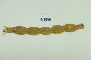 1 bracelet tressé en or 750/1000 (L20cm). PB 39,4g