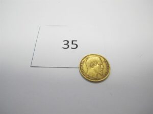 1 Pièce en or 22 k(916/1000) de 20 franc Napoléon de 1860.PB 6,42g.
