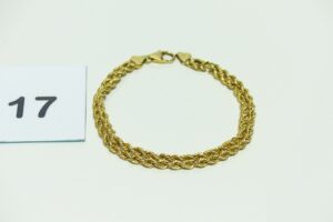 1 Bracelet maille corde cassé (L 18cm) en or 750/1000. PB 5,5g