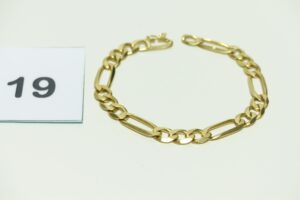 1 Bracelet maille alternée (L 18cm) en or 750/1000. PB 14g