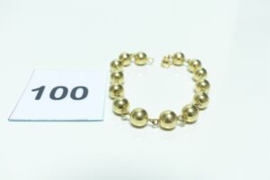 1 Bracelet maille boules (L 19cm) en or 750/1000. PB 10,1g