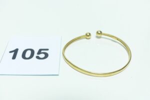 1 Bracelet pour enfant cabossé (Diamètre environ 4,5cm) en or 750/1000. PB 2,9g