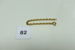 1 bracelet maille jaseron en or 750/1000 (usé,L20cm). PB 11,3g