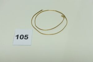 1 collier maille serpentine ne or 750/1000 (très abîmé,L43cm). PB 9,1g