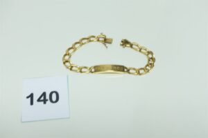 1 bracelet gourmette en or 750/1000 (identité gravée,L20cm). PB 23,9g