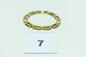 1 bracelet souple maillons rectangulaires en or 750/1000 (L18cm). PB 33,5g