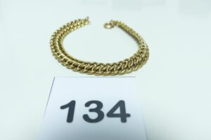 1 bracelet maille festonnée en or 750/1000 (L47cm). PB 8,9g