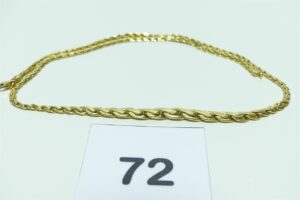 1 Collier maille festonnée en or 750/1000 (très abimé, L45cm). PB 9,2g