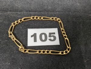 1 Bracelet maille alternée (L21cm) en or 750/1000 18k. PB 12,1g