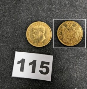 1 Pièce 40 Lire Napoleon I royaume d' Italie année 1812 en or 916/1000 22k PB 12,8g
