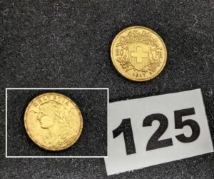 1 Pièce 20fr Suisse Vreneli année 1947 en or 916/1000 22k. PB 6,4g