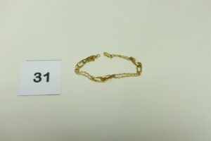 1 bracelet maille fantaisie en or 750/1000 (L18cm). PB 3,3g