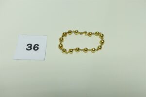 1 bracelet boules en or 750/1000 (un peu cabossé,L19cm). PB 6g