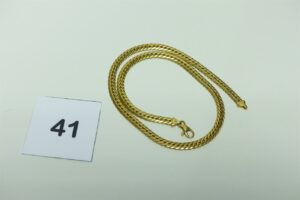 1 collier maille anglaise en or 750/1000 (L42cm). PB 16,1g