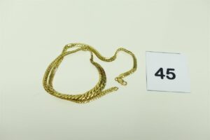 1 collier maille anglaise en or 750/1000 (cassé). PB 9,6g