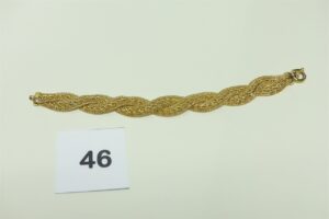 1 bracelet maille tréssée en or 750/1000 (L19cm). PB 20,5g