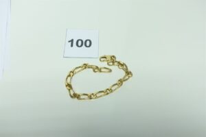 1 Bracelet maille alternée en or 750/10 00 (L21cm). PB 25,1g