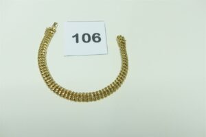 1 Bracelet maille américaine en or 750/1000 (L19cm). PB 12,4g