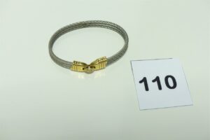 1 Bracelet or 750/1000 et acier (Diamètre 4/6cm). PB 16,7g