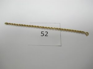 1 Bracelet en or 18k(750/1000)maille corde(L15cm).PB 2,19g.