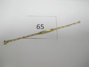 1 Bracelet d'identité en or 18k(750/1000)(L12cm).PB 1,97g.
