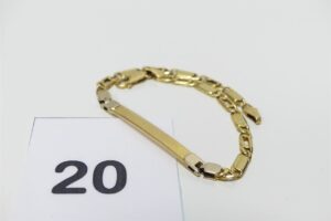 1 bracelet identité gravé en or 750/1000 (L20cm). PB 10g