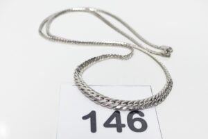 1 Collier maille anglaise en or 375/1000 (9K)(L46cm). PB 4,7g